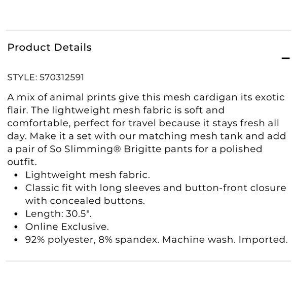 CHICO’S Animal Print Cardigan Lightweight Mesh Button Front Long Sleeve Stretch - Picture 7 of 11